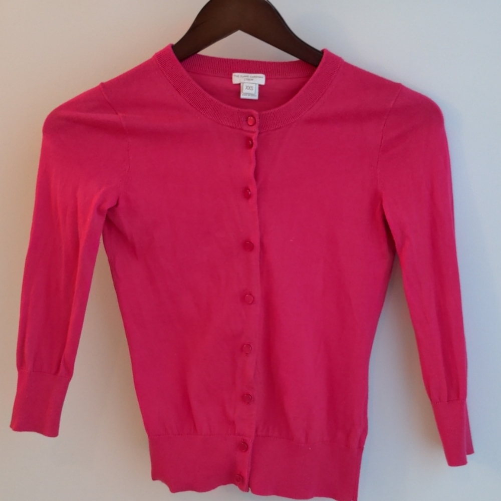 Hot pink J. Crew cardigan